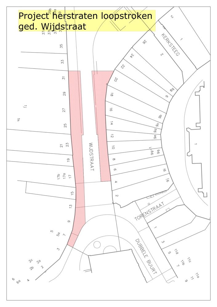 omgevingskaart van Bestratingswerkzaamheden Wijdstraat en Dubbele Buurt